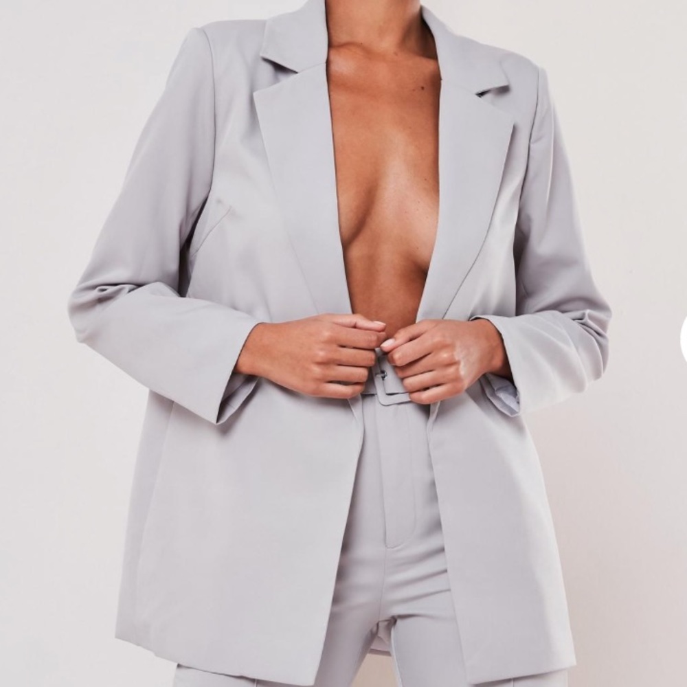 Missguided Gray Boyfriend Blazer